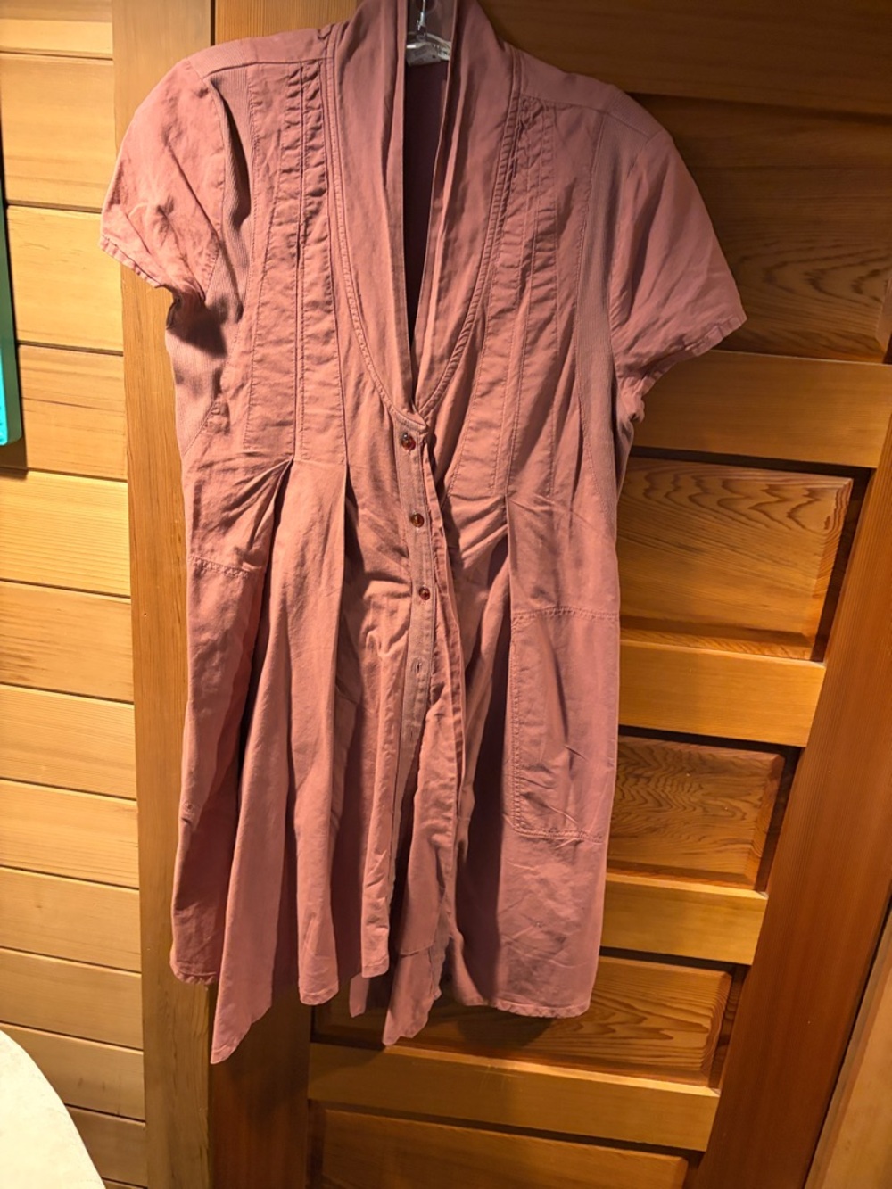 Prairie Underground Rose Pink Short Sleeve Button-Front Tunic